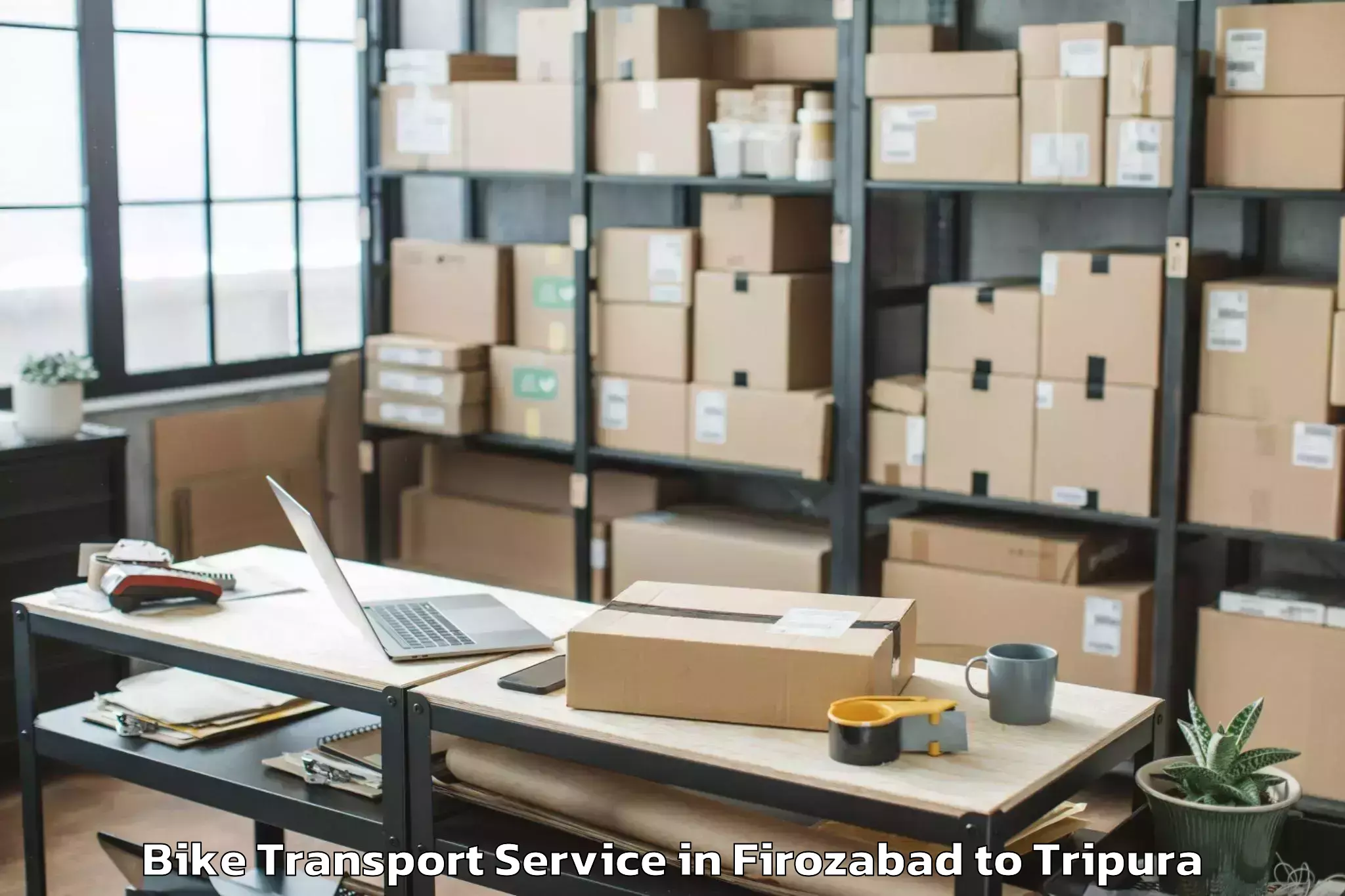 Trusted Firozabad to Ambasa Bike Transport